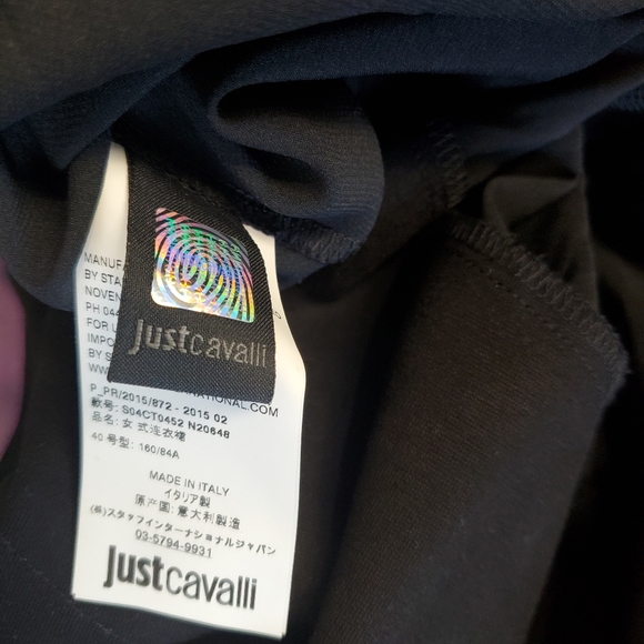 Just Cavalli Black Floral Embroidered Dress sz 40 - Picture 12 of 13